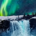 thumbnail image 6 of WYYP Waterfall Aurora Snow Waterproof Resistant Fabric 100% Polyester Fiber Table Cloth White, 6 of 8
