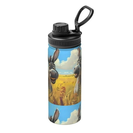 

Ocsxa Funny Countryside Donkey Print 18oz Stainless Steel Water Bottle Unisex Water Bottle Insulated Sports Water Cup Flask for Cold Water Drinks/Sports/Travel/Car/School