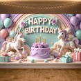 thumbnail image 6 of Yatrandify Pastel Unicorn Birthday Banner Colorful Cake Celebration Decorative Design for Kids Party Celebration, 6 of 7