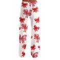 thumbnail image 5 of Women's Bow Print Wide Leg Pajama Pants, Elastic High Waist Loose Sleep Pants Casual Loungewear Trousers, L, 5 of 7