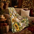 thumbnail image 3 of Garden Kitten Cluster Sunflower Portrait, Festive Pet Portrait Pattern, Warm Flannel Blanket for Living Room and Bedroom, Cat Lovers Christmas Gift, Pet Lover Home Decor, 3 of 9