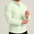 thumbnail image 5 of Lmnyox Men's Sport Shirts Long Sleeve Quick Dry Stretchy Gym Workout T Shirts Solid Color Crew Neck Button Tops, 5 of 7