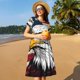 thumbnail image 4 of Disketp American Bald Eagle para Vestido de Manga Corta para Mujeres, Vestidos de Verano para Mujeres, Casual y Holgado para la Playa, 4 of 6