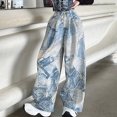thumbnail image 5 of Crunowin Girls Cotton Pants, Stretchy Wide Leg Fashion Print Stylish Jeans Size 14, 5 of 10