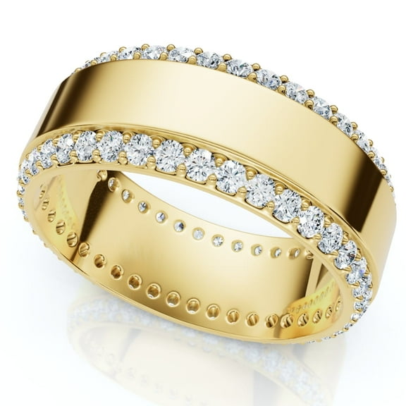 Pompeii3 Men's 1Ct Diamond Wedding Ring 8MM 14k Gold Polished Band Lab Grown (F/G,VS1-VS2)