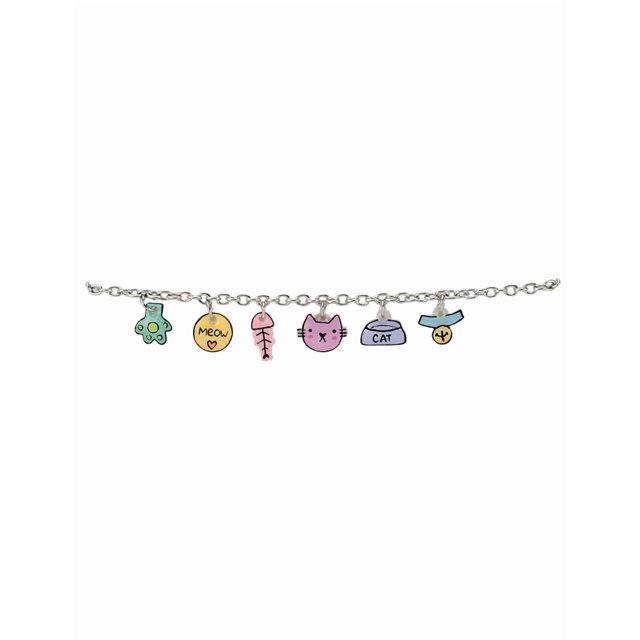 Pulsera artesanal cat lover 5 dijes