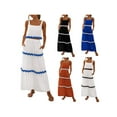 thumbnail image 4 of Yunliwuli Women’s Two Piece Summer Outfits Sleeveless Wavy Trim Tank Tops and Long Skirt Set Beachwear, 4 of 10