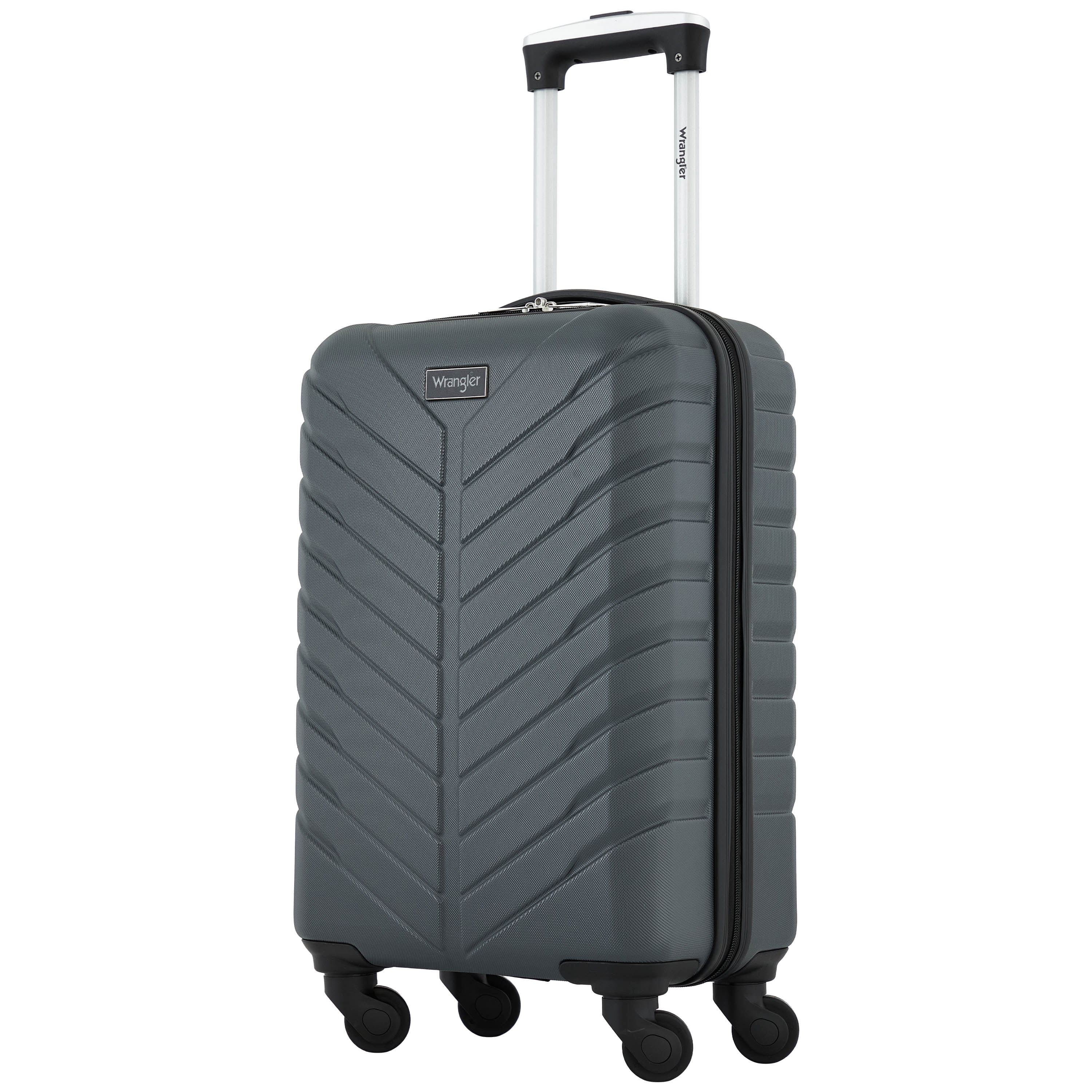 Wrangler 20-inch Carry-on Rolling Hard Side Spinner Luggage, Gray