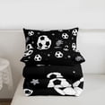 thumbnail image 5 of Erosebridal Ball Games Full Size Comforter Sets,Kids Cartoon Football Pattern Bedding Sets For Soccer Boys,Reversible Black 3-Piece, 5 of 7