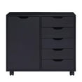 thumbnail image 5 of Naomi Home Mobile 5-Drawer Storage Cabinet with Wheels and Shelves, Space-Saving Organizer, Black, 1 Unit, 5 of 12