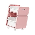 thumbnail image 1 of Tnarru under Desk Storage Box Container Toys Chest Organization File Organizer Organizer Box Storage Bin for Office Kids Room Pantry Pink 48cm with Wheel, 1 of 8