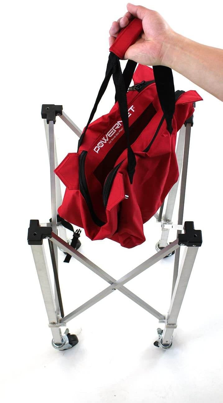 PowerNet Wheeled Ball Caddy Cart for Baseball Softball and Tennis Balls, Portable Multi Sport Ball Holder for Storage, Baseball & Tennis Ball Hopper for Use During Training and Drills