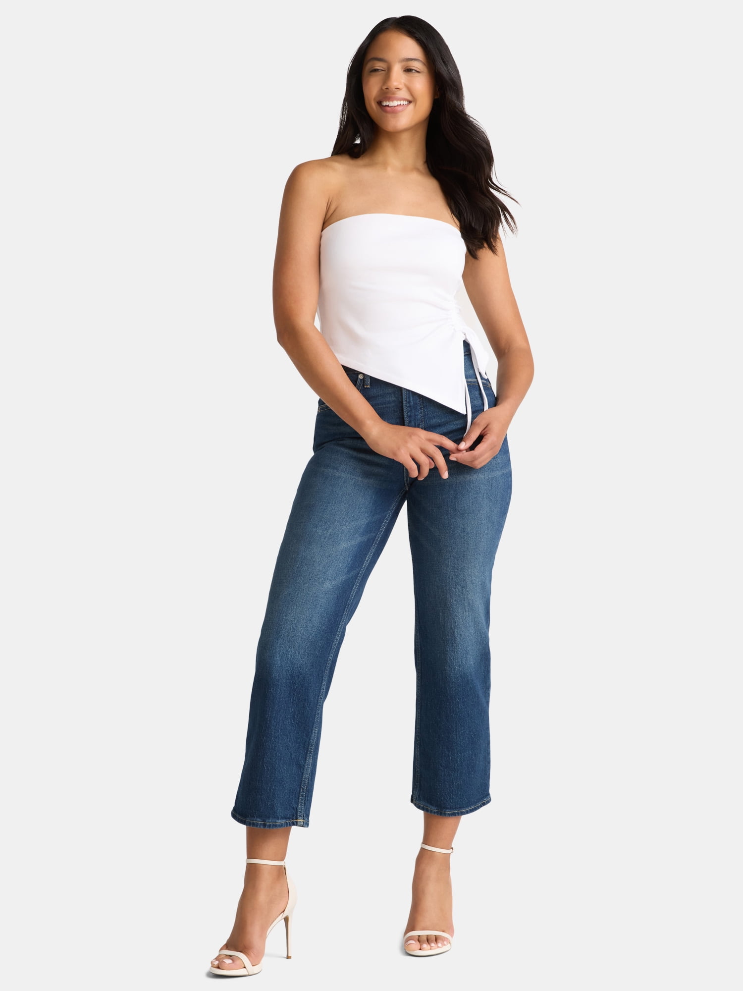 Madden NYC Women's Asymmetrical Tube Top, Sizes XXS-XXL