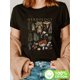 thumbnail image 1 of Women'S Vintage Herbology T-Shirt, Floral Print Short Sleeve Crew Neck Top, Casual Knit Fabric with Slight Stretch, All-Season Clothing, 1 of 6
