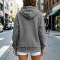 thumbnail image 7 of Falkdiz Winter Sweatshirts for Women Loose Hooded Pullover Workout Stylish Pocket Casual Womens Hoodies Solid Color, 7 of 7