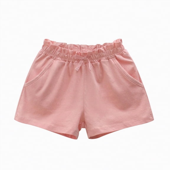 Hessimy Girls Feathery-Fit Soft Athletic Shorts - Tennis Soccer Running Casual Pockets(Light Pink,8-9 Years)