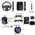 thumbnail image 7 of Jeiento Blue Butterfly Car Seat Cover Protector with Steering Wheel Cover Seatbelt Protector Trash Bin Air Vent Storage Holder Rear View Mirror Protector Cup Holders Keychain for Car Decor, 7 of 7