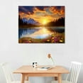thumbnail image 2 of ARISTURING Sunset Nature Mountain Landscape Wall Art, Grand Teton Sunflower Scenery Canvas Pictures Wall Decor 20x16 inch National Park River Prints Painting Artwork Home Decoration, 2 of 4