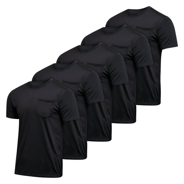 het einde leeuwerik ui 5-Pack Mens Active Dry Fit Pocket Crew Neck T-Shirt (S-3XL) - Walmart.com