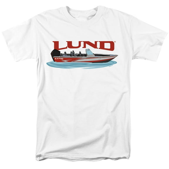 Lund Red Boat Unisex Adult T Shirt, White, Small