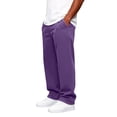 thumbnail image 2 of Zimjoy Wide Leg Sweatpants for Men Drawstring Open Bottom Baggy Sweatpants Joggers Cotton Loose Lounge Sweat Pants with Pockets Purple M, 2 of 6