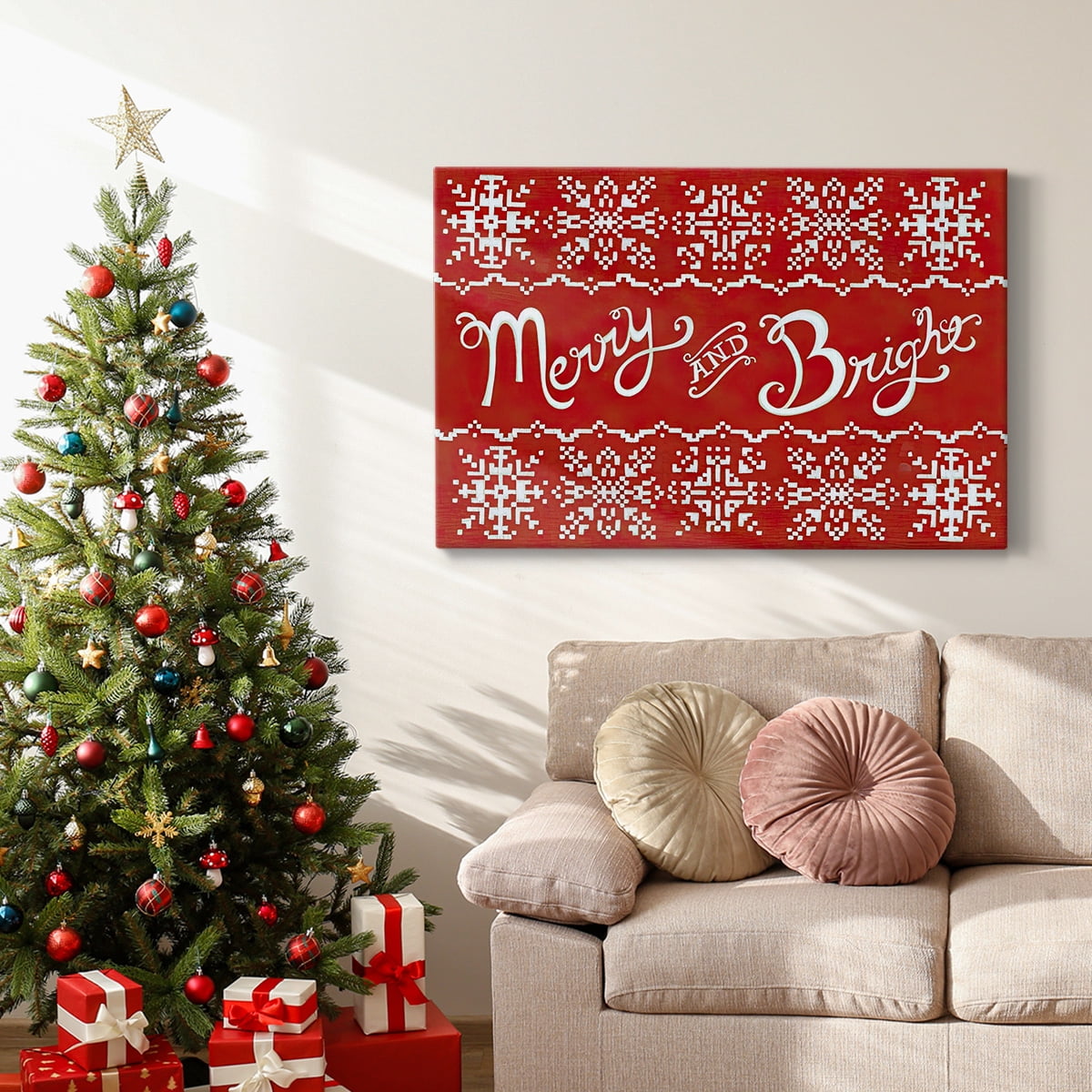 Fair Isle Snowflake I- Gallery Wrapped Canvas