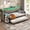 Gray, variant on CalmOasis Daybed Twin with Pop Up Trundle, Farmhouse Wooden Day Bed Frame Twin with 3 Storage Drawers and Shelves, Twin to King Daybed with Charging Station and LED Lights for Bedroom, Guest Room