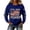 Dark Blue#2035FF, variant on AHMOMEI 250 Anniversary USA Shirt Women's America 1776-2026 250th Anniversary Long Sleeve Waffle Knit 4th of July Sweatshirt for Women