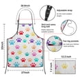 thumbnail image 3 of Colorful Dog Paw Footprint Apron-Garden Aprons for Women with Pockets-Cotton Linen Waterproof Kitchen Cooking Gardening Aprons Adjustable for Kitchen,Cooking,BBQ and Salon 33x27 Inch, 3 of 6