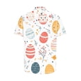thumbnail image 5 of VBTAPA Men's Easter Shirts Egg Hunt Bunny Print Button Up Hawaiian Shirt Novelty Holiday Party Shirts Sales of the Day Multicolor XXXL, 5 of 6