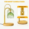 thumbnail image 5 of BEEPRINCESS Candle Warmer Lamp with Timer and Dimmable Light, Adjustable Height Jar Candle Warmer, Green Glass Shade, 2 Bulbs, 5 of 7