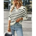 thumbnail image 3 of Chandail Rayé Femme Printemps et Automne 2023 Doux Confortable Chaud Haut Décontracté Femme, 3 of 5