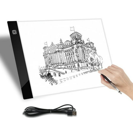 LED Tracing Light Box Board Artist A4 Drawing Pad Table Stencil 3 Levels Adjustable