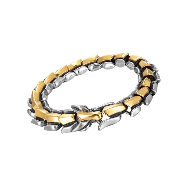 Gothic Punk Bracelet Titanium Steel Dragon Scale Bangle scale link chain Multicolor 8.26 inch