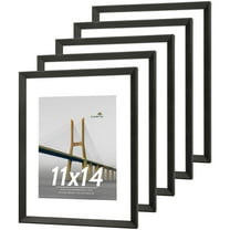 Scholartree 5 PACK 11 x 14 Wooden Picture Frames Set-11x14 Matted to 8x10 Wall Frames, Black