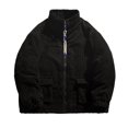 thumbnail image 2 of Puntoco Chaqueta De Algodón Cálida De Invierno Ligera Con Cremallera Y Cuello Alto De Pana De Color Sólido Para Hombre, 2 of 9