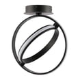 thumbnail image 4 of JONATHAN Y Nicole 14.25" 2-Light Modern Minimalist Aluminum Ring Integrated LED Semi Flush Mount, Black, JYL1700A, 4 of 10
