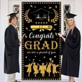 thumbnail image 4 of Clearance Sale！Graduation Party Decorations Gold Blue Congrats Grad Banner Clof 2025 Graduation Banner Supplies for 2025 High School College Students Graduation Party Large Backdrop Decor,Black, 4 of 7