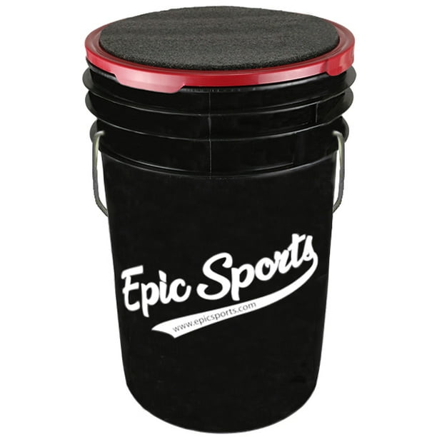 Epic Black 6Gal. Baseball/Softball Bucket W/Padded Lid