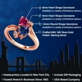 thumbnail image 2 of Gem Stone King 18K Rose Gold Plated Silver Red Created Ruby Blue Created Sapphire and White Lab Grown Diamond Ring for Women (1.79 Cttw, Heart Shape 6MM, Gemstone July Birthstone, Size 5), 2 of 6