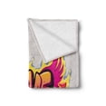 thumbnail image 2 of Love Soft Flannel Fleece Throw Blanket, Love Lettering Brick Wall Brushing Dripping Street Art Wings Illustration, Cozy Plush for Indoor and Outdoor Use, 70" x 90", Yellow Beige Pink, by Ambesonne, 2 of 5