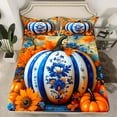 thumbnail image 2 of Manfei Tribal Pumpkin Full Sheet Sets, Rustic Sunflower Bed Sheets Full, Farmhouse Harvest Bedding Sets Full Size, Lightweight Bedroom Decorative, 4pcs, 2 of 7