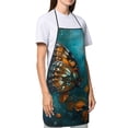 thumbnail image 4 of Yiaed Elegant Butterfly And Flowers Print Kitchen Apron with Hand Wipe Pockets,Big Pocket,Aprons for Women with Pockets, Waterproof for Cooking Baking, 4 of 7