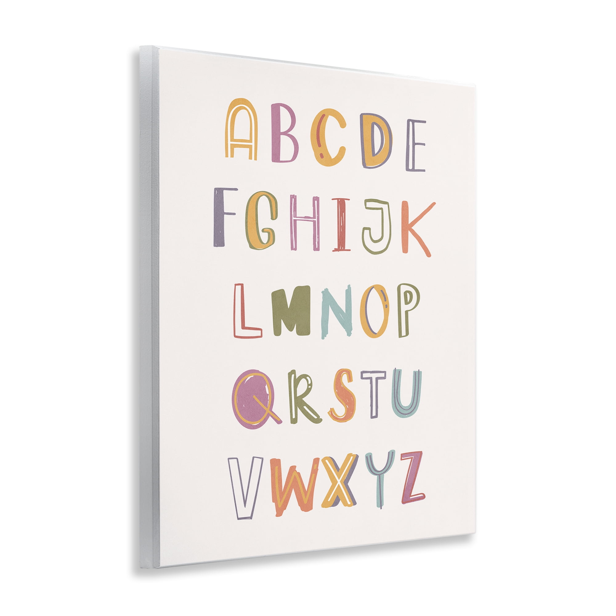 Stupell Industries Soft Doodle Alphabet Education Painting Unframed Art Print Wall Art, 11 x 14