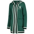thumbnail image 2 of Women's Gameday Couture Green Michigan State Spartans One More Round Tri-Blend Striped Hooded Cardigan Sweater, 2 of 4