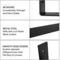 thumbnail image 3 of 2 rack brackets, industrial wall mounted, sturdy L-shaped rack bracket frame, suitable for wall mounted rack brackets (black) 28, 3 of 4