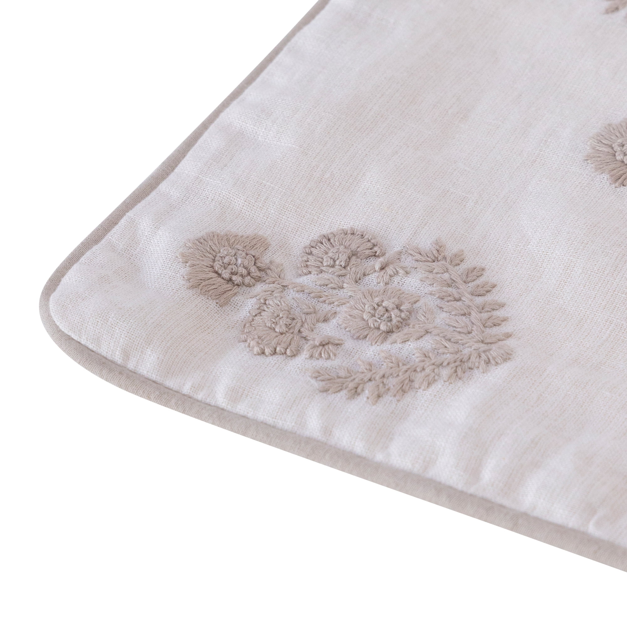 Harlow Hill Paul 20" x 20" Taupe/Ivory Floral Linen Adult Decorative Throw Pillow Cover