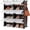 Black, variant on Shoe Rack Organizer, 6-Tier Shoe Storage Cabinet with Door, Stackable Plastic Shelves Organizer for Closet, Entryway, Hallway, Bedroom, 24 Pairs