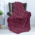 thumbnail image 4 of Daisy Soft Flannel Fleece Throw Blanket, Flat Design Simplistic Chamomile Petals Repeating in Contrast Colors, Cozy Plush for Indoor and Outdoor Use, 50" x 70", Yellow Pink and Magenta, by Ambesonne, 4 of 5