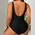 thumbnail image 4 of Zpzdpjkx Women's Plus Size One-Piece Swimsuit Modest Tummy Control V-Neck Bathing Suit, 4 of 7